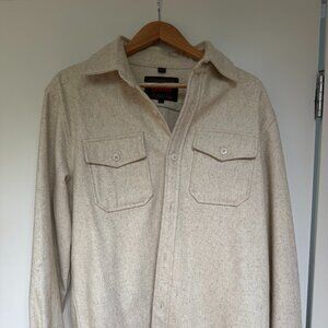 Schott NYC CPO Wool Blend Shirt Jacket Oatmeal Men's Medium